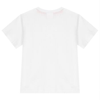 Boys White Cotton Logo T-Shirt