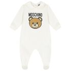 Ivory Teddy Bear Logo Babygrow, 1, hi-res