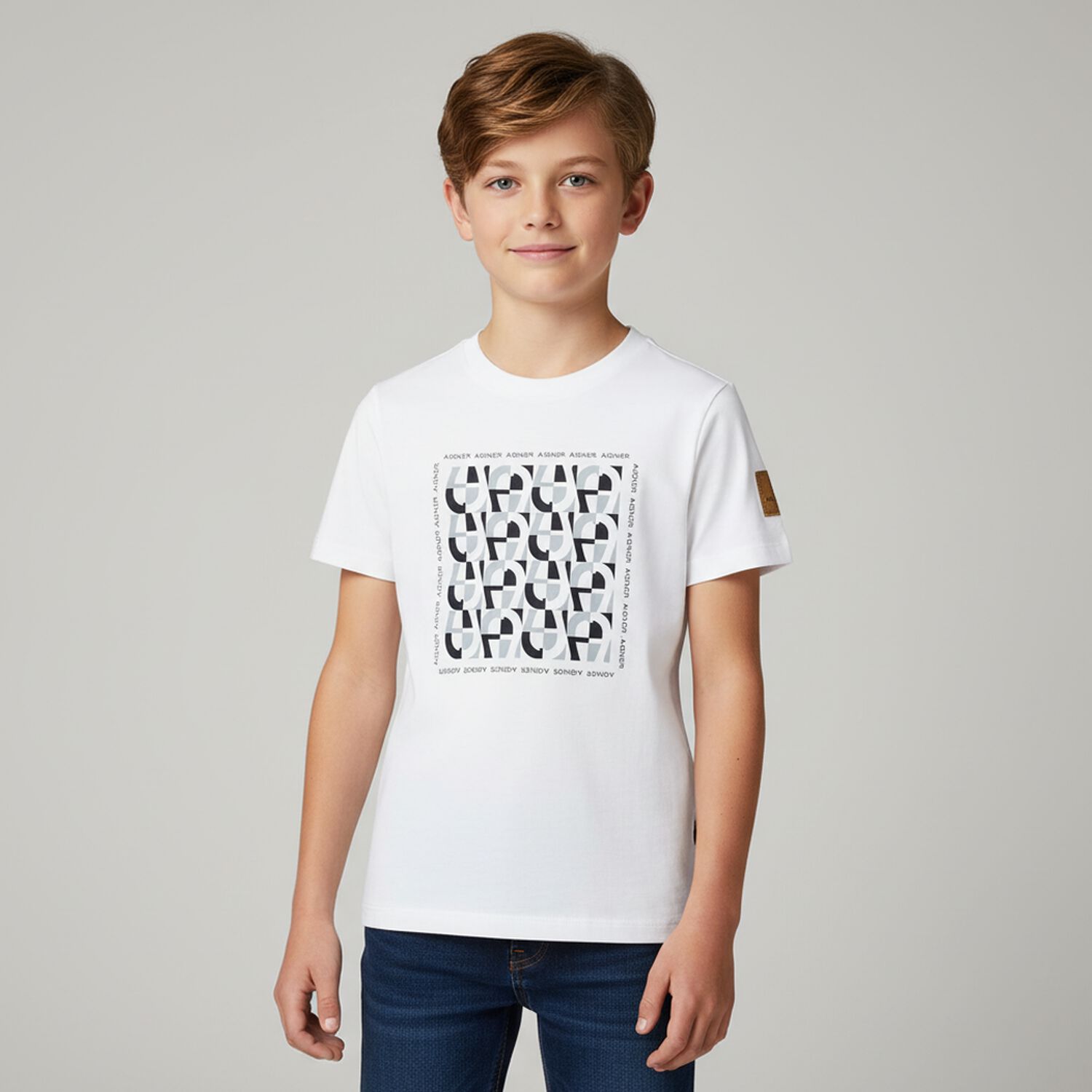 Boys White Logo T-Shirt, 1, hi-res