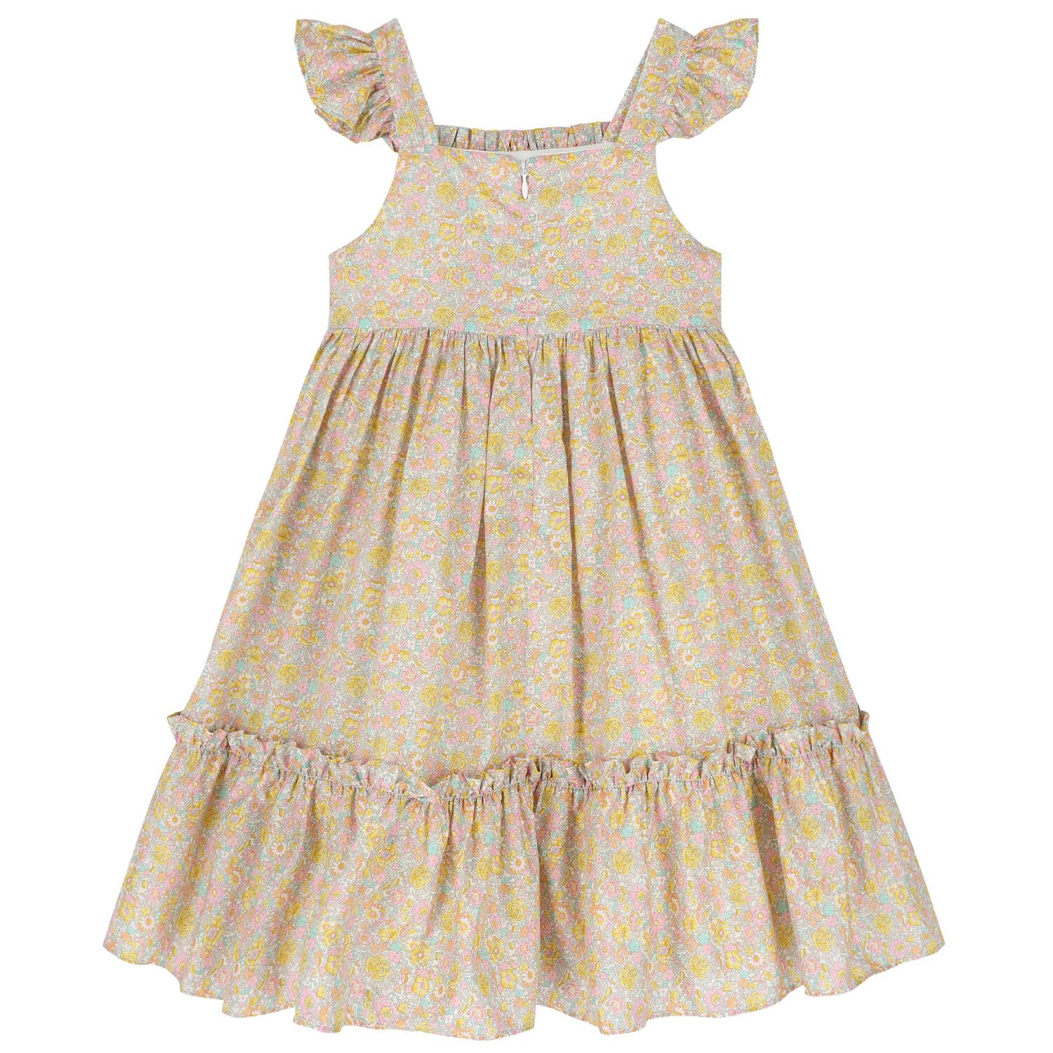 Girls Pink & Yellow Liberty Dress, 1, hi-res