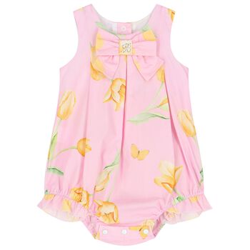 Baby Girls Pink Floral Romper