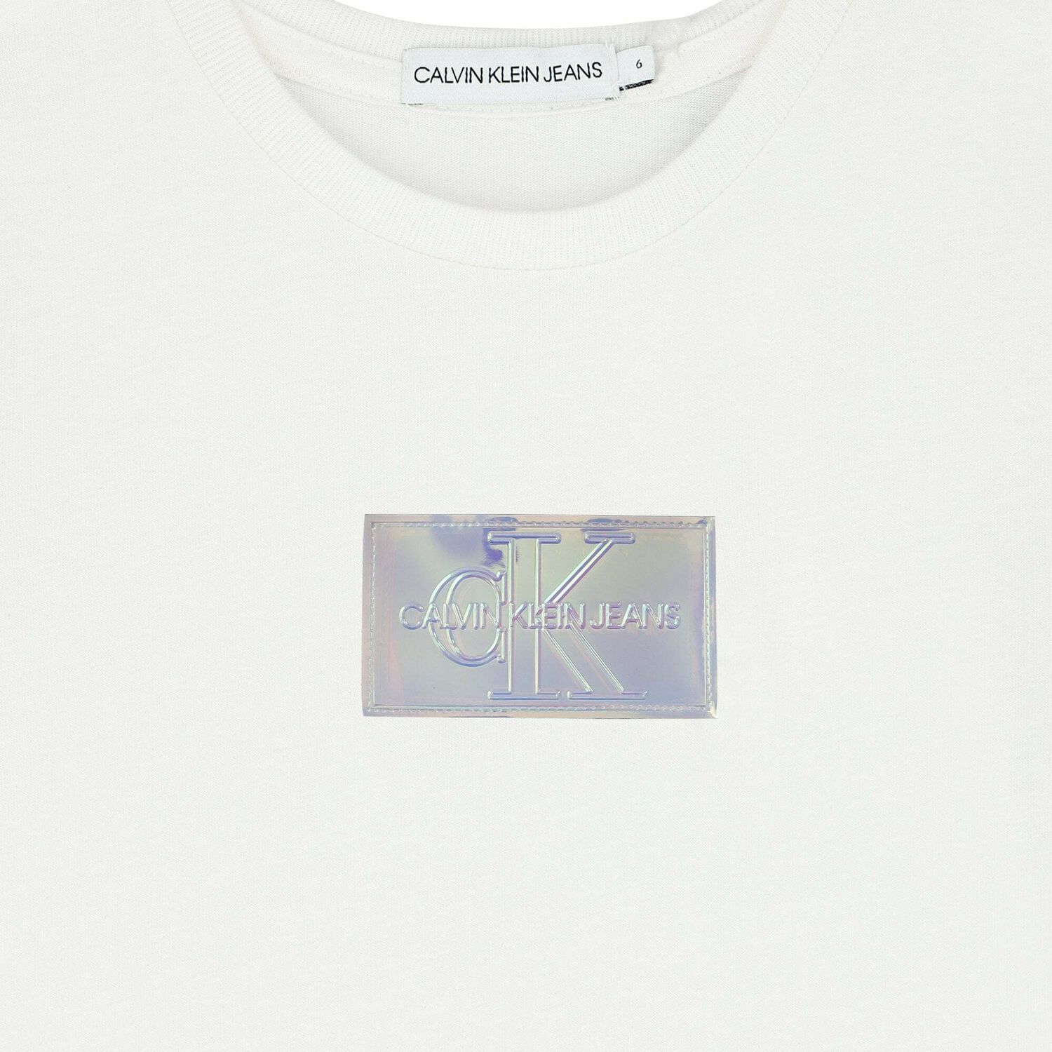 Girls White Logo T-Shirt, 1, hi-res