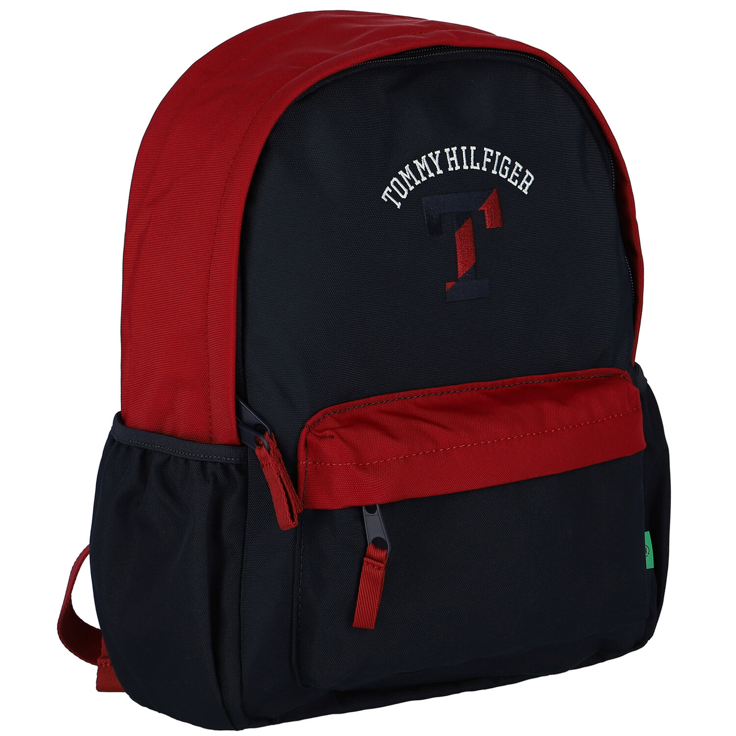 Boys Navy Blue & Red Varsity Logo Backpack, 1, hi-res
