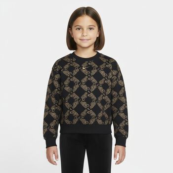 Girls Black & Gold Logo Oversized Sweatshirt, 1 Girls Black & Gold Logo Oversized Sweatshirt