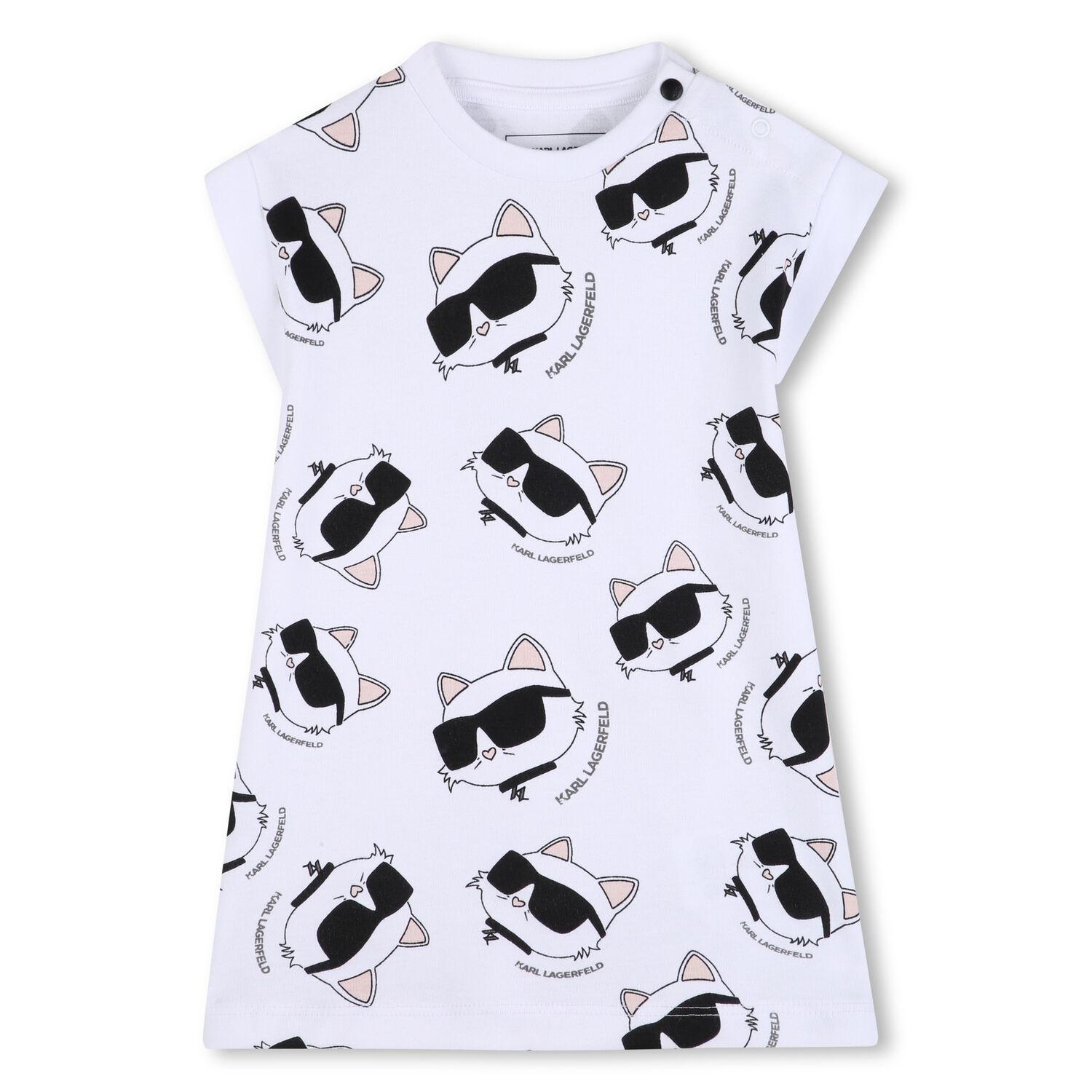 Girls White Choupette Dress, 1, hi-res