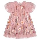 Girls Pink Floral Sequin Tulle Heather Dress, 1, hi-res