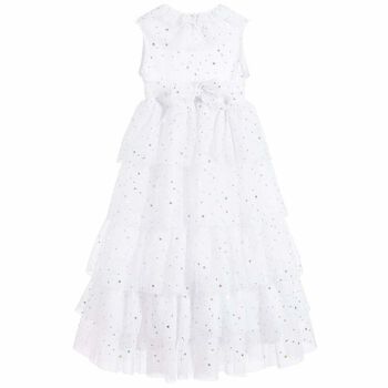 Girls White Party Dress
