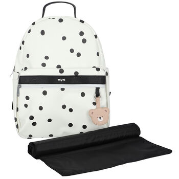 Ivory & Black Spotted Baby Changing Backpack