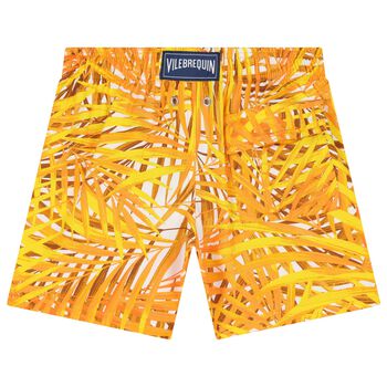 Boys Yellow Palm Swim Shorts