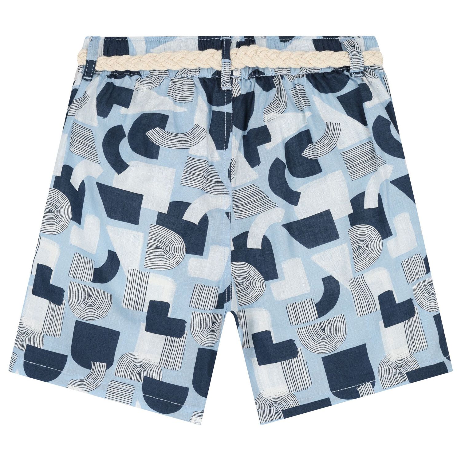 Boys Blue Abstract Shorts, 2, hi-res