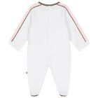Baby Girls White & Pink Logo Babygrow, 2, hi-res