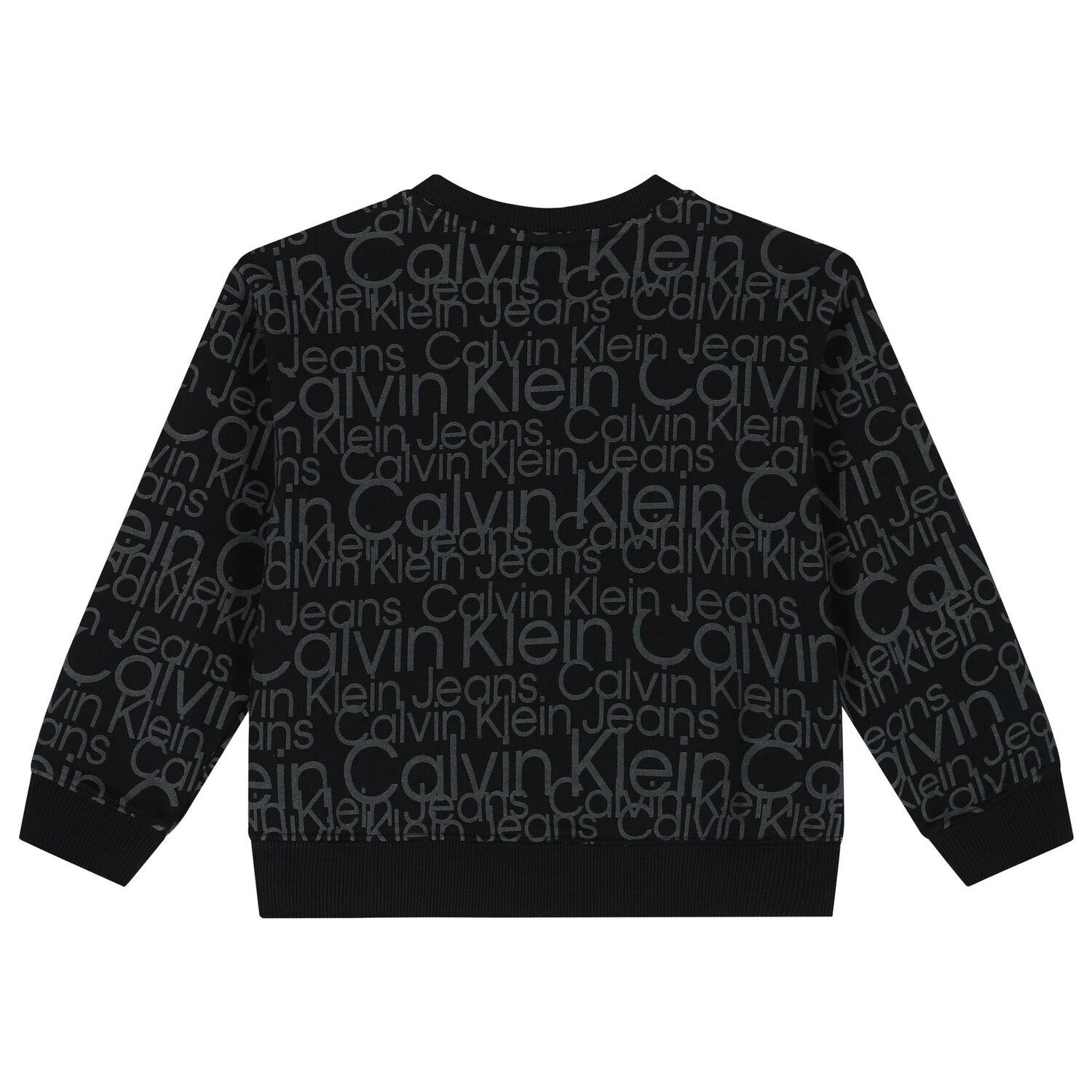 Boys Black Logo Sweatshirt, 1, hi-res