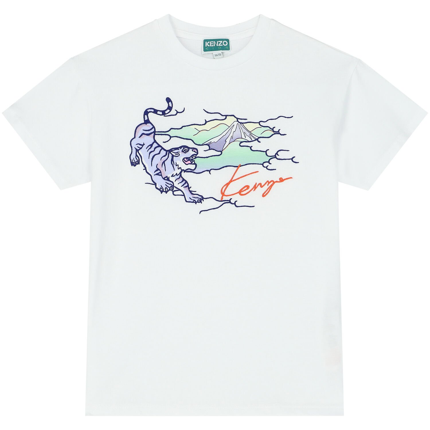 Boys White Logo Tiger T-Shirt, 1, hi-res