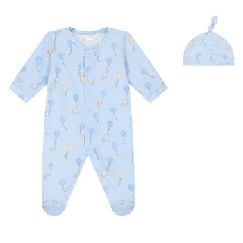 Baby Boys Blue Kite Babygrow & Hat Set