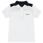 Boys White Logo Polo Shirt, 2, hi-res