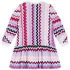 Girls Purple & Pink Logo Zigzag Dress, 1, hi-res