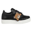 Black Teddy Bear Logo Trainers, 1, hi-res