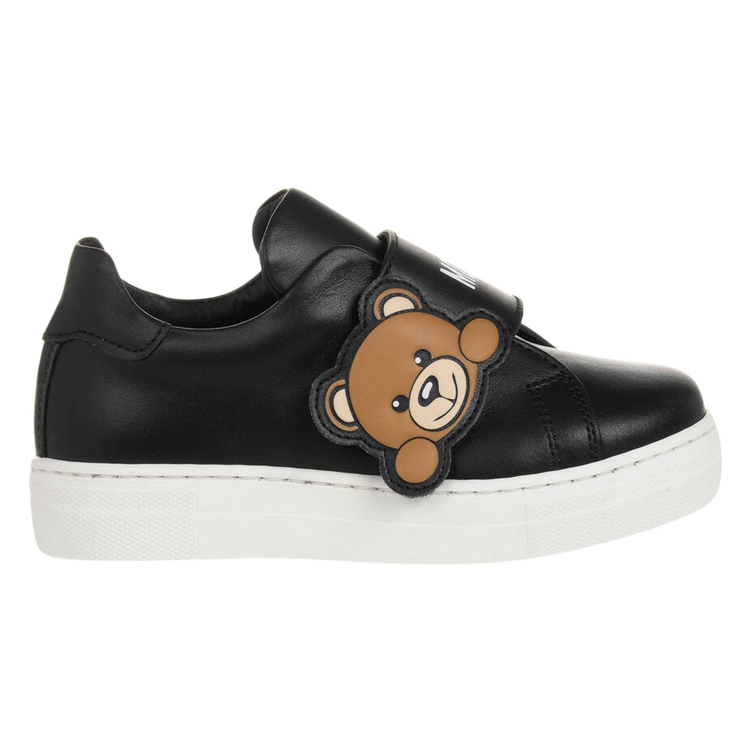 Black Teddy Bear Logo Trainers, 1, hi-res