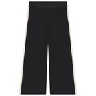 Girls Black Logo Trousers, 1, hi-res