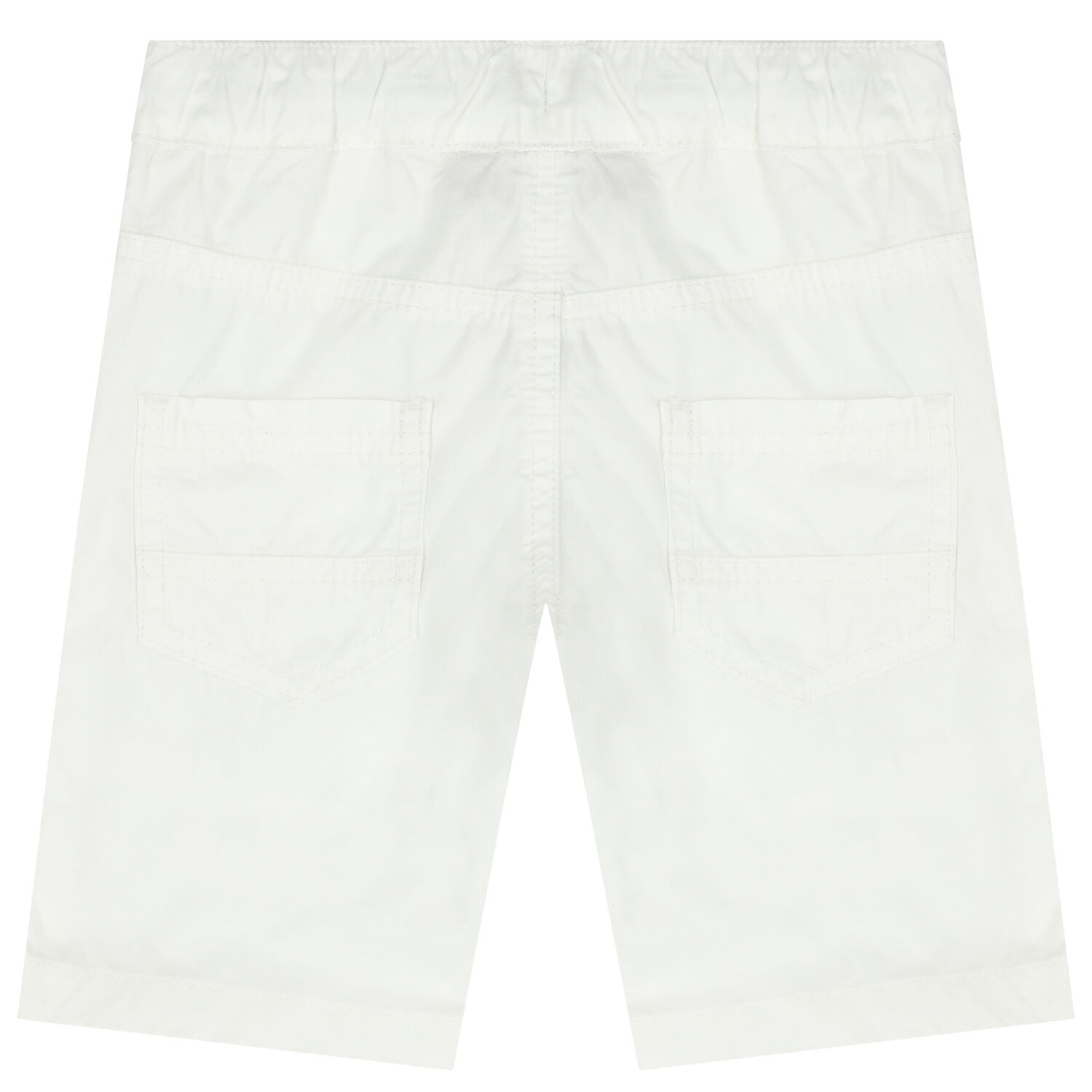 Younger Boys White Logo Chino Shorts, 1, hi-res