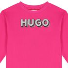 Girls Pink Logo Long Sleeve Top, 2, hi-res