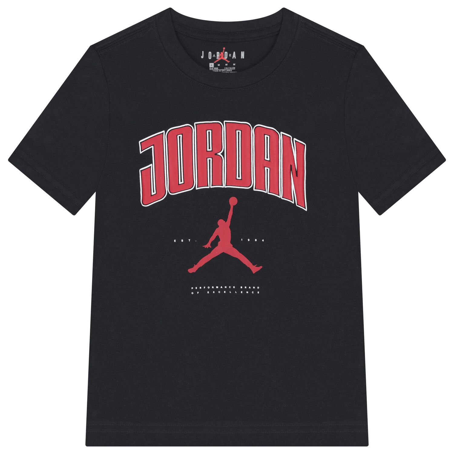 Boys Black Jordan T-Shirt, 1, hi-res
