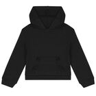 Girls Black & Beige Hooded Skirt set, 1, hi-res