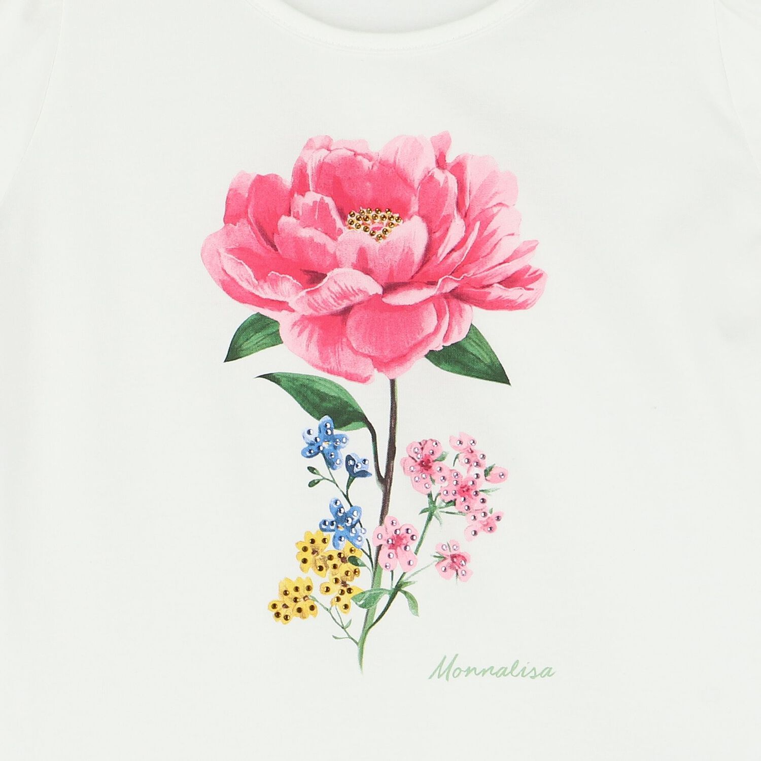 Girls White Flower T-Shirt, 1, hi-res