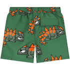 Boys Green Chameleon Swim Shorts, 1, hi-res
