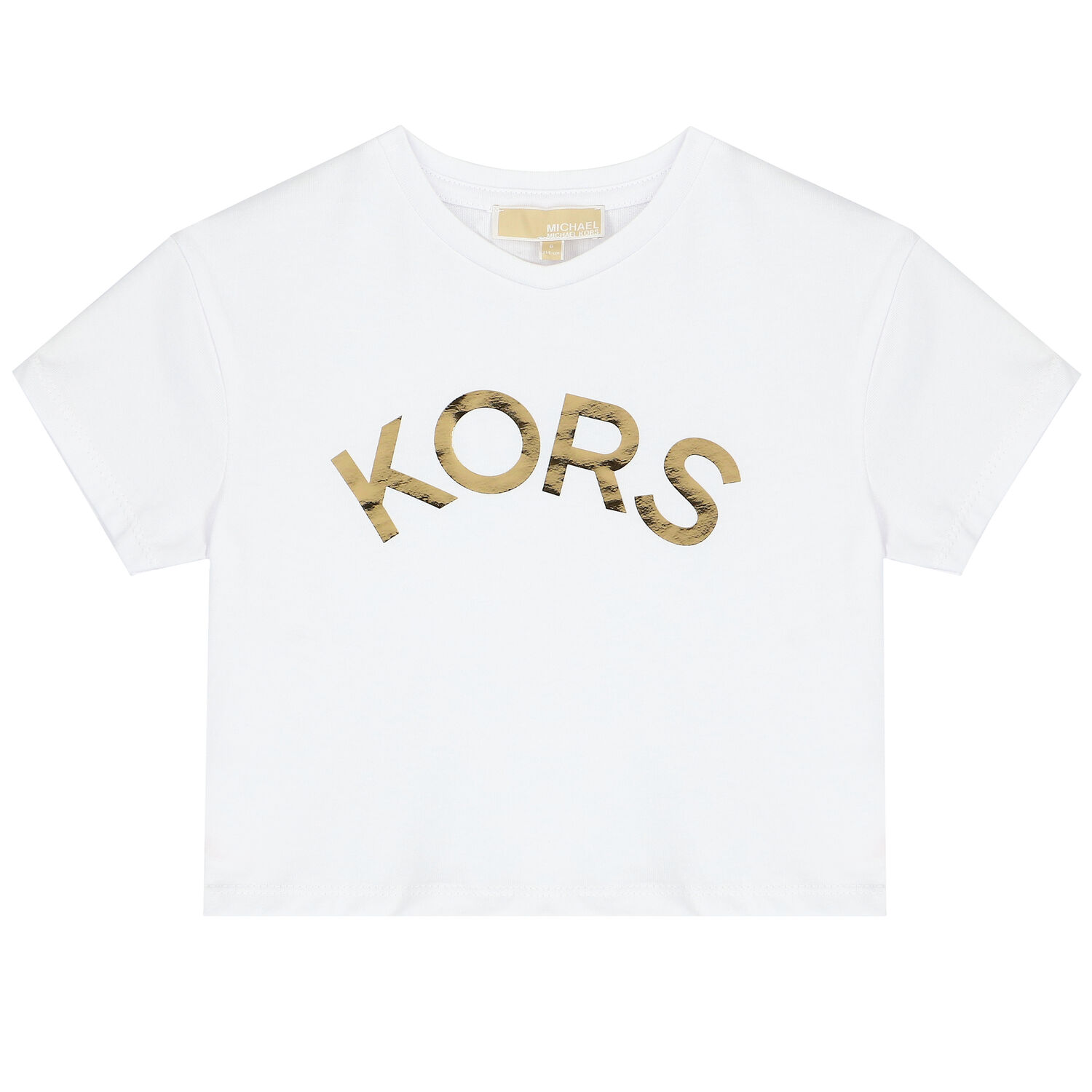 Girls White & Gold Logo T-Shirt, 2, hi-res image number null