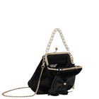 Girls Black Faux Fur Handbag, 1, hi-res
