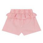 Younger Girls White & Red Logo Shorts Set, 1, hi-res