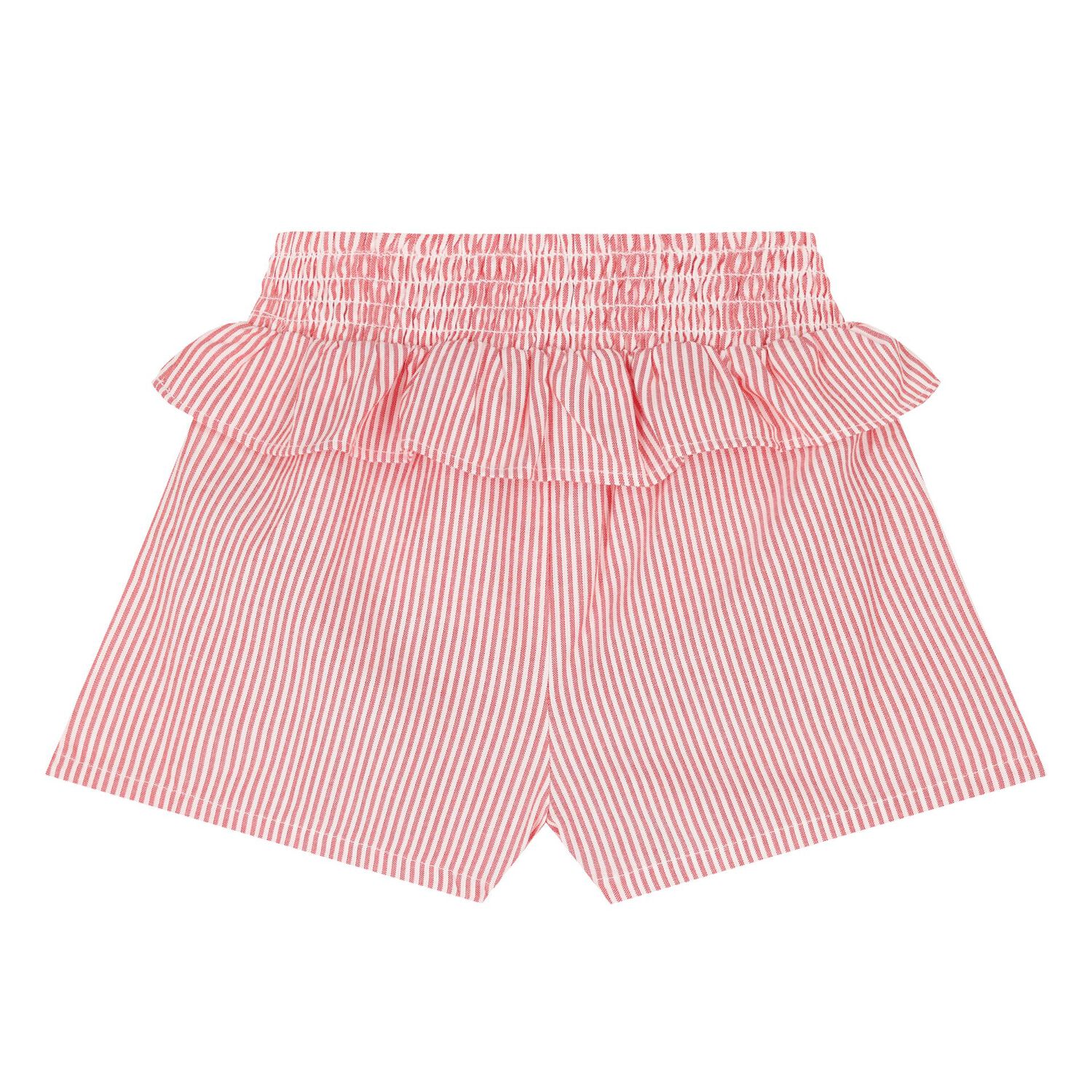 Younger Girls White & Red Logo Shorts Set, 1, hi-res