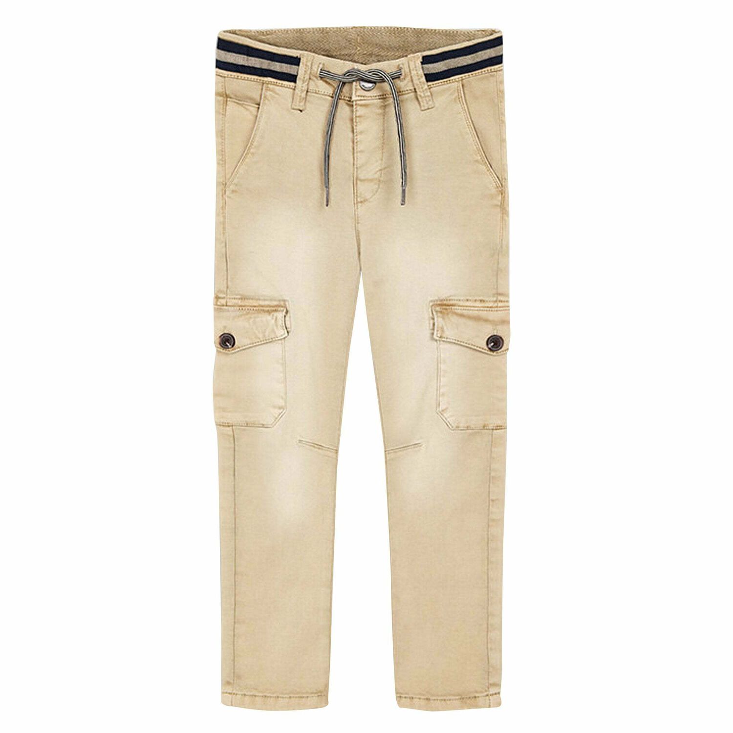 Boys Beige Cargo Trousers, 2, hi-res image number null