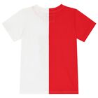 Boys White & Red Teddy Bear Logo T-Shirt, 1, hi-res