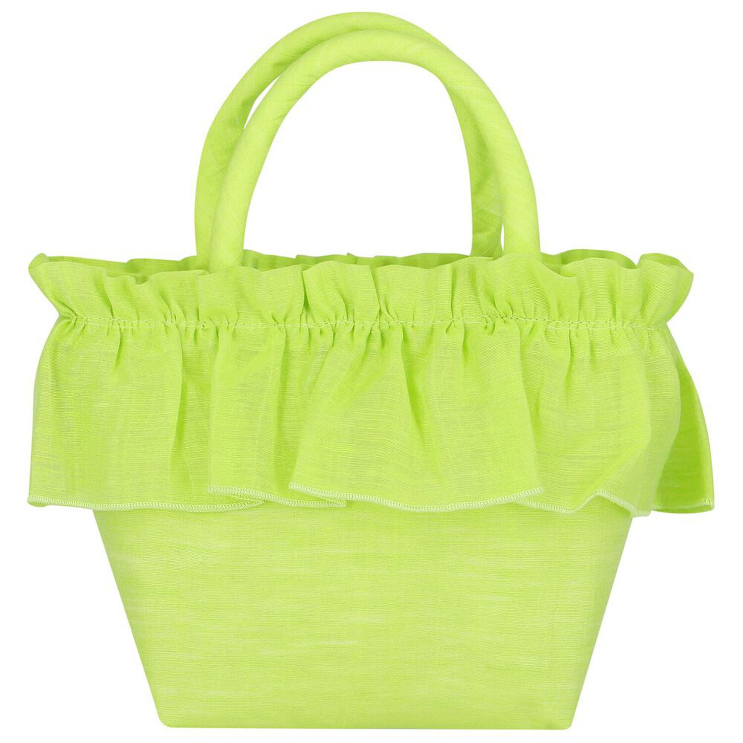 Girls Green Logo Ruffled Hand Bag, 1, hi-res image number null
