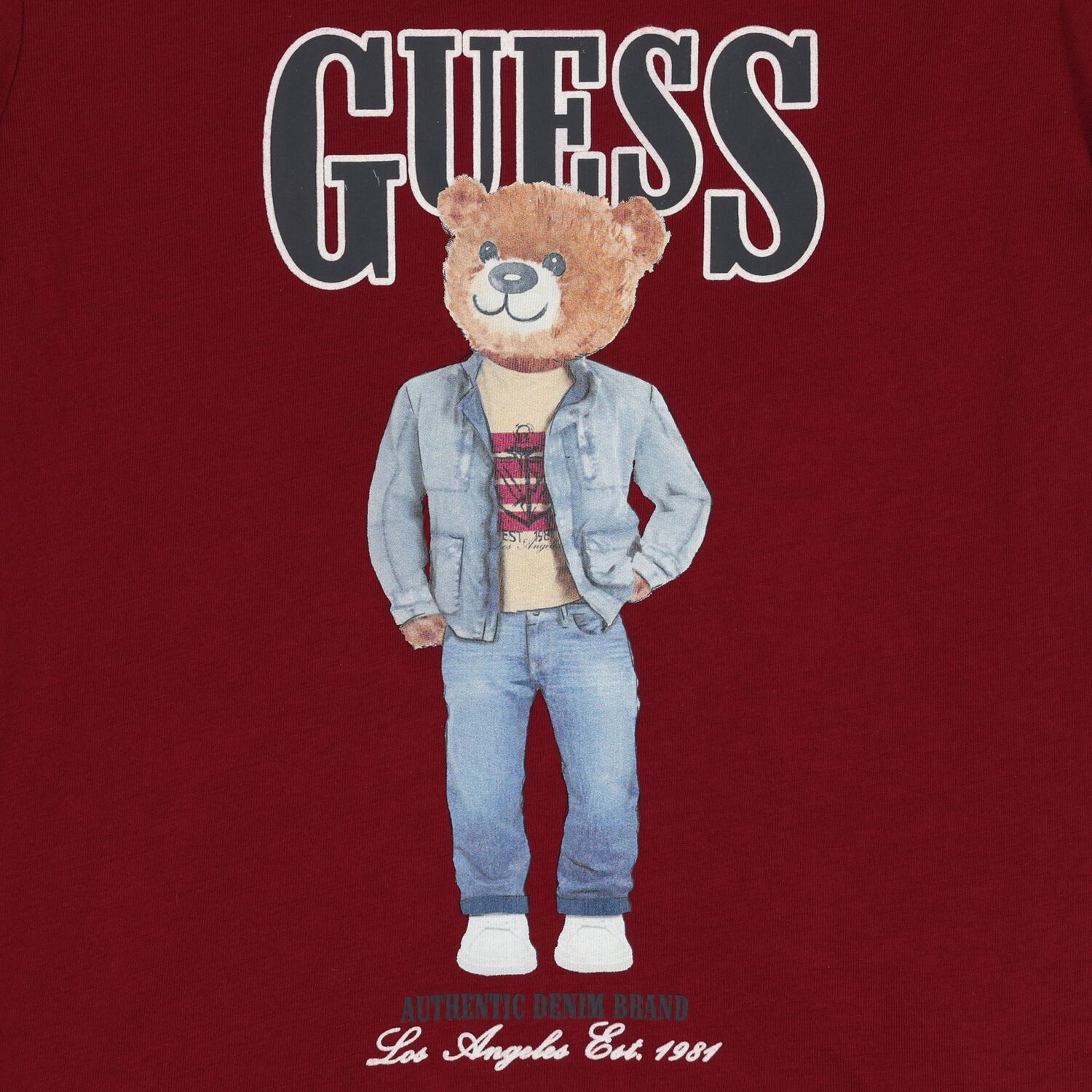 Boys Red Teddy Bear Logo T-Shirt, 3, hi-res