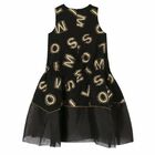 Girls Black & Gold Dress, 1, hi-res