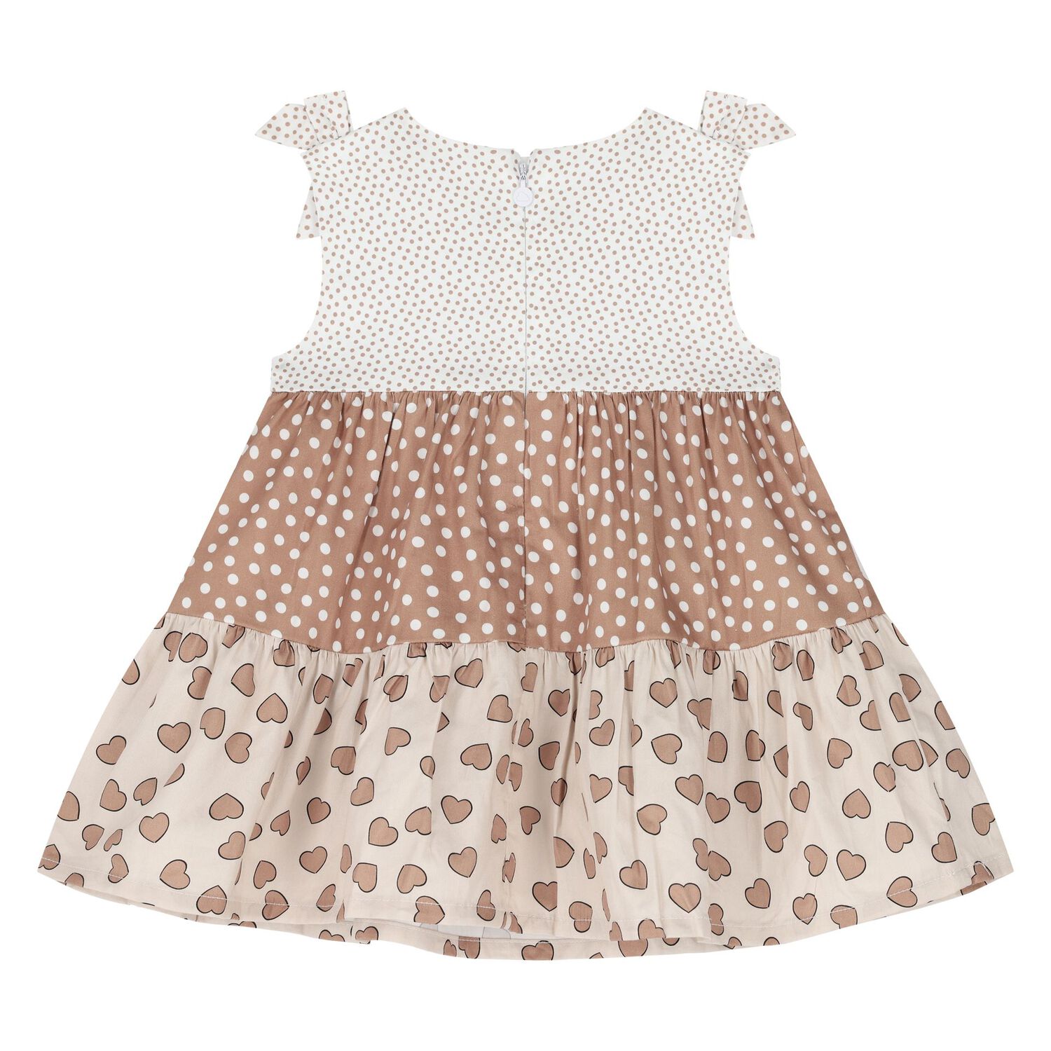 Baby Girls Beige & Ivory Dress, 2, hi-res