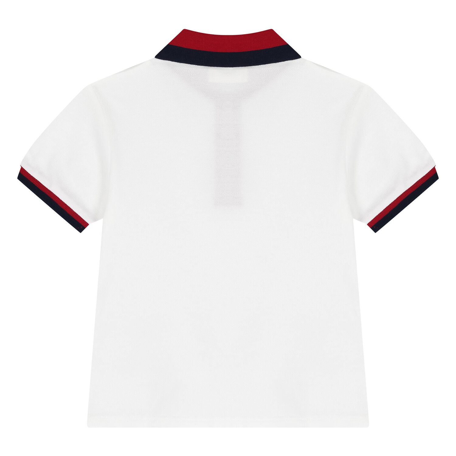 Younger Boys White Web Stripe Polo Shirt, 2, hi-res image number null