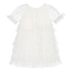 Baby Girls White Embellished Tulle Dress Set, 1, hi-res