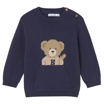 Younger Boys Navy Blue Knitted Jumper