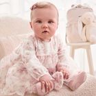 Baby Girls Pink Floral Tulle Dress, 1, hi-res