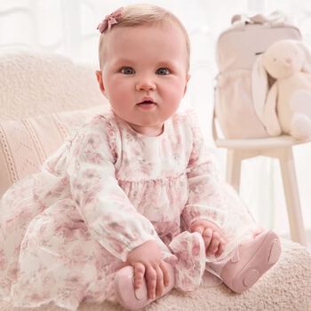 Baby Girls Pink Floral Tulle Dress