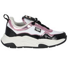 Girls White Logo Trainers, 1, hi-res