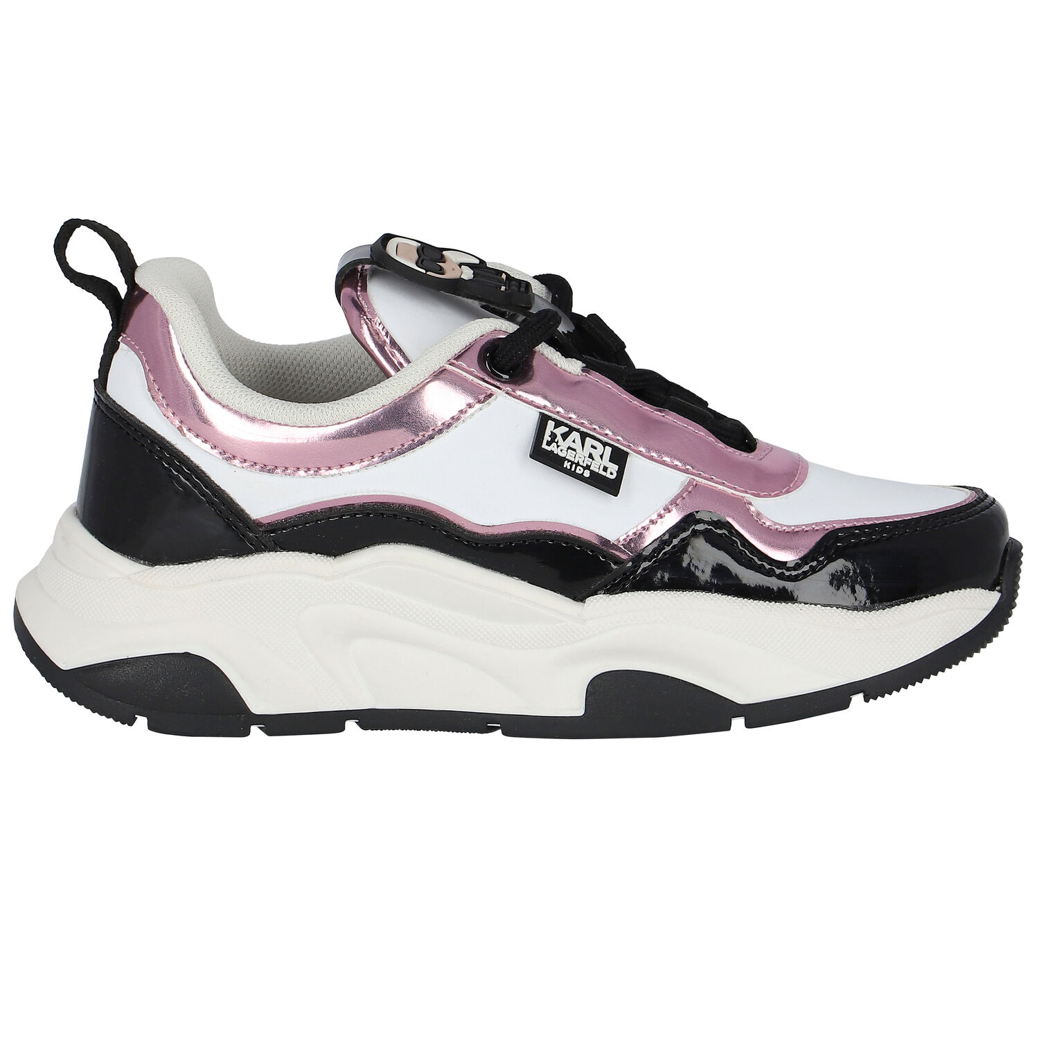 Girls White Logo Trainers, 1, hi-res