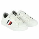Girls White Logo Trainers, 1, hi-res