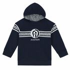 Younger Boys Navy Blue Logo Hooded Top, 1, hi-res