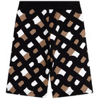 Boys Black Logo Shorts, 1, hi-res