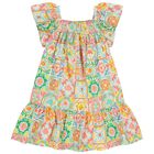 Girls Multi-Coloured Shirred Dress, 1, hi-res